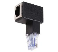 Hattba Adaptateur Ethernet LAN 8P8C pour 5e/6 mâle vers femelle vers le haut vers le bas à gauche rigidité coudé à 90 degrés d'extension cristal