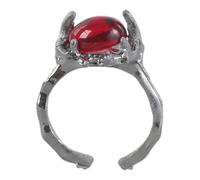 Hattba Bague gothique rétro avec cristal et épine noire réglable en zircon - Bijoux uniques pour personnes élégantes - Accessoires gothiques unisexes, taille unique, Comme décrit, Comme décrit.