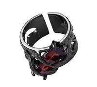Hattba Bague gothique rétro avec cristal et épine noire réglable en zircon - Bijoux uniques pour personnes élégantes - Accessoires gothiques unisexes, taille unique, Comme décrit, Comme décrit.