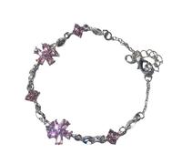 Hattba Bracelet tendance avec chaîne de poignet en forme de cerises en zircon pour femme