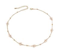 Hattba Collier ras du cou délicat avec perles de printemps et fleurs - Cadeau idéal