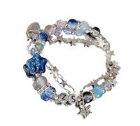 Hattba Élégant bracelet de perles bleu pour femmes et professionnels à la mode