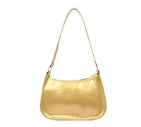 Hattba Élégant sac à main de soirée en cuir synthétique pour femme - Sac à bandoulière pour un look sophistiqué, doré, As picture shown
