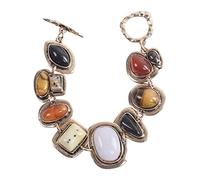 Hattba Exquise pierre géométrique en métal pour femme douce et esthétique charme bijoux tendance géométrique pierre en métal bracelets, taille unique, Comme décrit