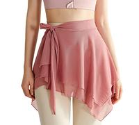 Hattba Jupe tutu de danse en maille avec ceinture nouée pour femme