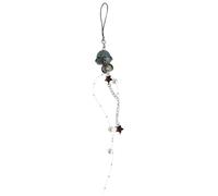Hattba Lanière de téléphone en forme d'étoile avec perles et méduses - Porte-clés en cristal - Ornement de franges pour téléphone portable