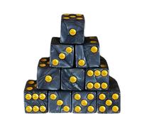 Hattba Lot de 10 dés ronds à six faces en acrylique de couleurs assorties de 16 mm avec chiffre pour adultes et enfants