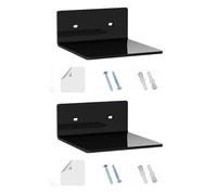 Hattba Lot de 2 étagères murales en acrylique - Économie d'espace - Décoration d'intérieur pour afficher des photos, des livres et des œuvres d'art - Prêt à être offert