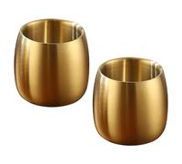 Hattba Lot de 2 verres empilables à double paroi en acier inoxydable - Passe au lave-vaisselle - Pour eau froide - Idéal pour les voyages