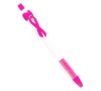 Hattba Lot de 20 stylos à bille rétractables avec ruban de sensibilisation et clip pour écrire en douceur pour le bureau