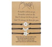 Hattba Lot de 3 bracelets d'amitié élégants pour meilleurs amis couples avec pendentif étoile cordon réglable fait à la main