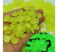 Hattba Lot de 300 galets de jardin phosphorescents pour cour et allées - Décoration de jardin féérique - 300 galets d'aménagement paysager - Décoration extérieure