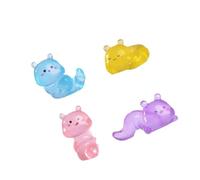 Hattba Lot de 4 chenilles miniatures phosphorescentes en résine artisanales pour la maison, le bureau, la nuit, les chenilles sombres