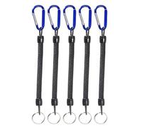 Hattba Lot de 5 lanières de pêche avec mousqueton - Cordons enroulés rétractables - Corde sûre pour bateaux à pince