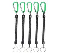 Hattba Lot de 5 lanières de pêche avec mousqueton - Cordons enroulés rétractables - Corde sûre pour bateaux à pince