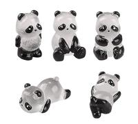 Hattba Lot de 5 statues de panda, ornement paysager, phosphorescent, figurines pour bureau à domicile