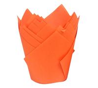Hattba Lot de 50 caissettes à muffins sophistiquées en forme de tulipes - Résistantes à la graisse - Pour la pâtisserie de Noël, mariage, fête d'anniversaire