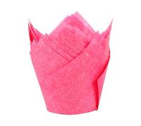 Hattba Lot de 50 caissettes à muffins sophistiquées en forme de tulipes - Résistantes à la graisse - Pour la pâtisserie de Noël, mariage, fête d'anniversaire