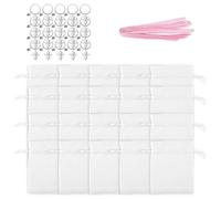 Hattba Lot de 60 porte-clés angéliques à la mode avec sacs organisés, décoration portable pour mariage, baptême