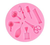 Hattba Moule de cuisson pour coiffure, peigne, ciseaux, sèche-cheveux, décoration de gâteaux, moule à chocolat, fondant