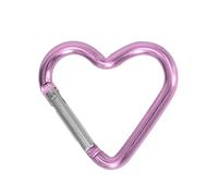 Hattba Mousqueton en forme de cœur en alliage d'aluminium avec clip pour porte-clés à ressort - Clips pour sac à dos de camping - Mousqueton robuste