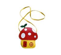Hattba Petit sac élégant sur le thème des champignons pour filles, sac à main à bandoulière tendance en cuir PU avec fermeture éclair sécurisée, sac à bandoulière mignon en forme de champignon, Rouge