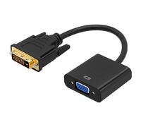 Hattba Plug And Play Convertisseur vidéo DVID vers VGA pour téléviseurs HD jusqu'à 1920 x 1200 DVI24+1 VGA mâle femelle adaptateur convertisseur de câble actif