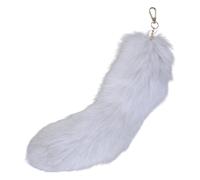 Hattba Porte-clés en forme de queue de renard accrocheur avec breloque élégante en forme de queue de renard