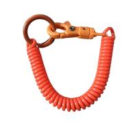 Hattba Porte-clés en spirale extensible, porte-clés rétractable à ressort hélicoïdal, porte-clés en alliage, porte-clés coloré pour sac à dos, Couleur orange., 18cm