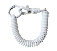 Hattba Porte-clés en spirale extensible, porte-clés rétractable à ressort hélicoïdal, porte-clés en alliage, porte-clés coloré pour sac à dos, blanc, 18cm
