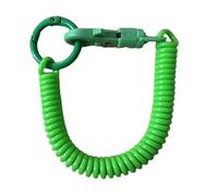 Hattba Porte-clés en spirale extensible, porte-clés rétractable à ressort hélicoïdal, porte-clés en alliage, porte-clés coloré pour sac à dos, Vert, 18cm