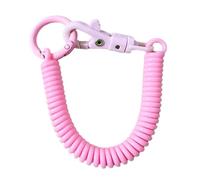 Hattba Porte-clés en spirale extensible, porte-clés rétractable à ressort hélicoïdal, porte-clés en alliage, porte-clés coloré pour sac à dos, fuchsia, 18cm