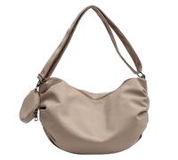 Hattba Sac à bandoulière 2023, couleur unie, sac à bandoulière tendance en toile avec sac à main, grande capacité, messager polyvalent, kaki, One Size