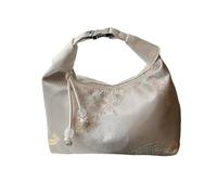 Hattba Sac à bandoulière de style chinois pour femme - Sac à main tendance avec fermeture éclair, blanc, Taille unique