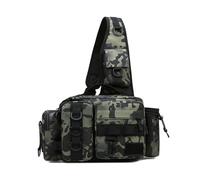 Hattba Sac de pêche multifonctionnel pour leurres, sac à bandoulière, sac de taille grande capacité, sacs de ceinture de camping, Nuit foncée.