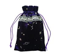 Hattba Sac de rangement en flanelle avec cordons de serrage pour tarot et oracles, Noir , 13x18cm/5.12x7.09inch, Noir