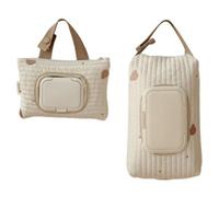 Hattba Sac de transport brodé pour lingettes humides pour landau, accessoires de bébé, sac de rangement pour lingettes humides, grand sac pour couches familiales, Kaki 1.
