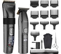 Hatteker Kit de tondeuse à cheveux Tondeuse à barbe hommes T-blade Trimmer Noir