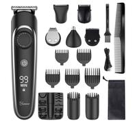 Hatteker RASOIR ELECTRIQUE Homme 6 en 1 Tondeuse Cheveux Barbe Nez Oreilles Corps Étanche IPX7 Rechargeable