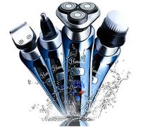 HATTEKER Rasoir électrique pour hommes Rasoir électrique Rasoir électrique Wet Dry 4 en 1 Brosse de nettoyage de visage USB