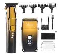 Hatteker Rasoir électrique tondeuse à barbe Rasoir triple lame étanche Or
