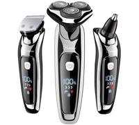 HATTEKER Rasoir Hommes Électrique Rotatif Tondeuse À Barbe Enlever Poils Nez Oreilles Sans Fil Rechargeable USB Classique