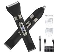 Hatteker Tondeuse 3 en 1 multifonction double tête pour homme, IPX7 étanche pour nez et sourcils, rasoir électrique rechargeable
