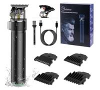 Hatteker Tondeuse à cheveux Hommes Tondeuse à Barbe Sans Fil Tondeuse de Précision Waterproof Noir
