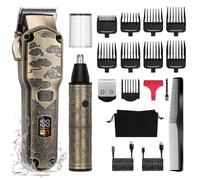 Hatteker Tondeuse à cheveux professionnelle pour hommes Tondeuse à barbe Tondeuse à poils de nez Étanche 3 en 1