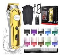 Hatteker Tondeuse à Cheveux Professionnelle Tondeuse à Barbe Hommes Tondeuse De Précision Tondeuse à Cheveux Longs Hommes étanche Or