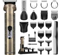 Hatteker Tondeuse Barbe Homme Tondeuse Cheveux Professionnelle Avec Lame en T de Coupe de Cheveux Chauve Rasoir électrique Tondeuse Corps de Précision pour Nez 8 en 1
