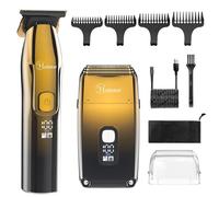 Hatteker Tondeuse Cheveux pour Hommes et Rasoir Electrique avec 3 Lames Flexibles T-forming Tondeuse Barbe Kit d'entretien étanches