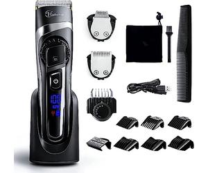 Hatteker Tondeuse Cheveux Professionelle Multifonctionnelle 3 en 1 Tondeuse à cheveux de précision Tondeuse Barbe pour Homme Rechargeable Fonctionne sur batterie et sur secteur Etanche