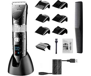 Hatteker Tondeuse Cheveux Tondeuse Barbe Professionnelle Electrique avec Ecran LCD Sans Fil USB Rechargeable Imperméable